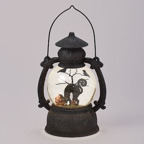 Dôme d'eau de lanterne de tourbillon de LED d'Halloween de chat noir romain