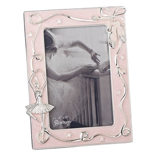 Roman Pink and Silver Ballet Picture Frame, 4x6