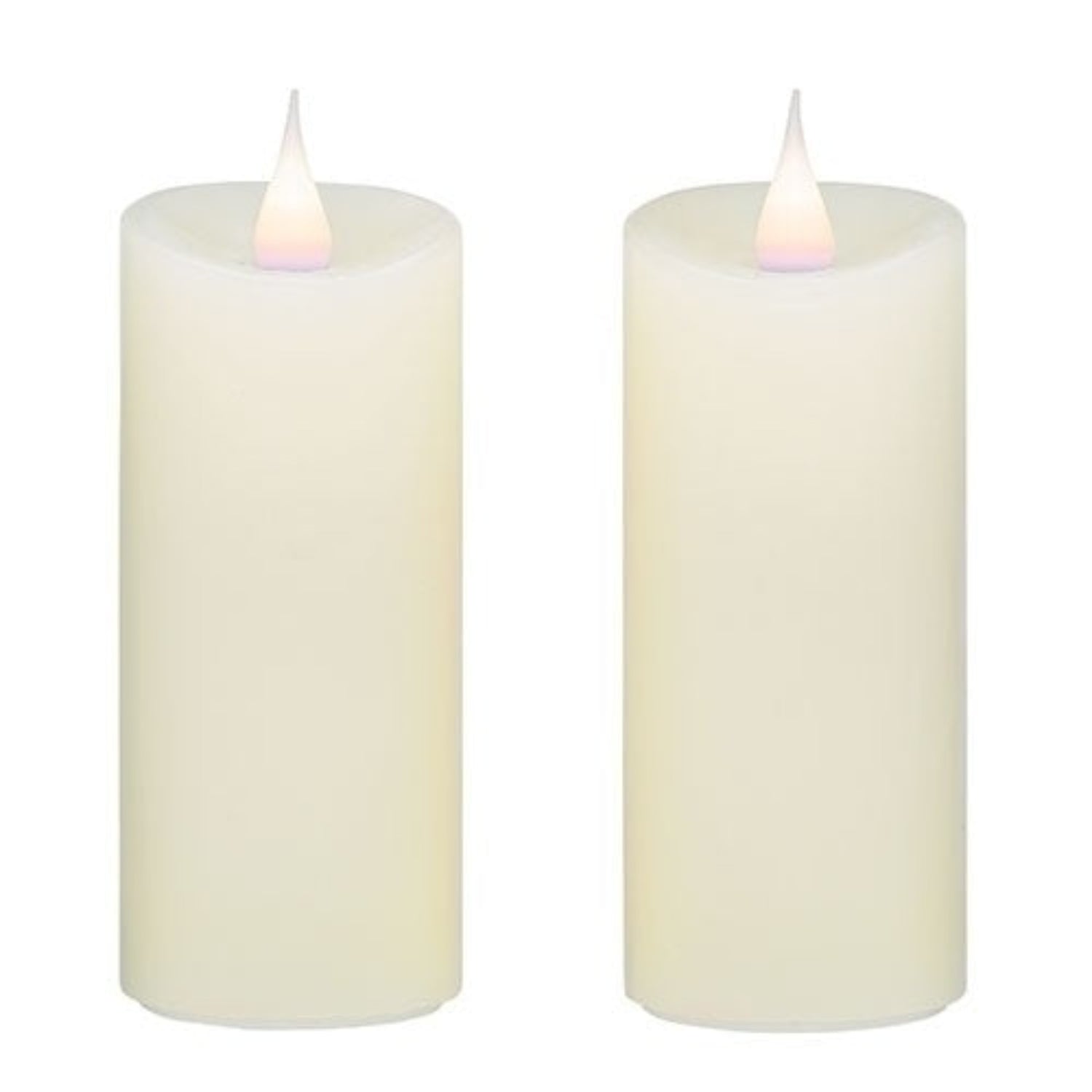 Roman Flameless LED Candle 4.5"H X 2"D 2 PC Ivory Votives Outdoor Pillar 3-D Motion