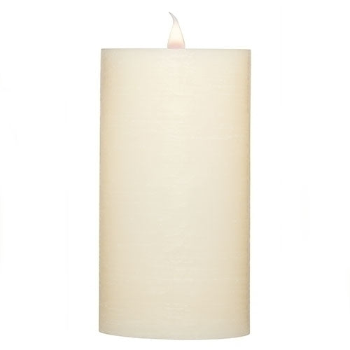 Roman Flameless LED Candle 7"H x 3.75"W Ivory Outdoor Pillar 3-D Motion