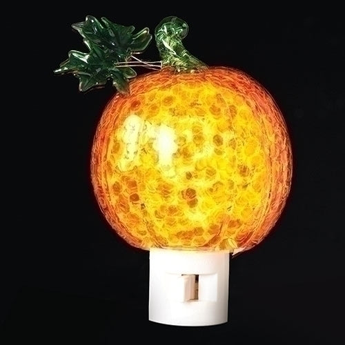 Roman Pumpkin Plug in Night Light with Swirling Confetti