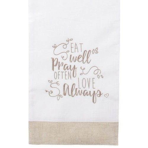 Bountiful Blessings, Eat Well Pray Often Love Always, Table Runner Precious Moments