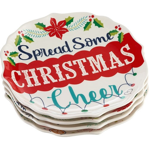 Set of Four Merry Moments Ceramic Dessert Plates by Precious Moments