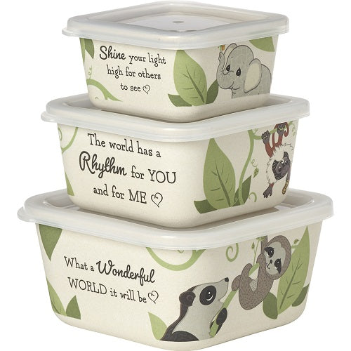 Set Of 3 Precious Earth Snack Containers by Precious Moments