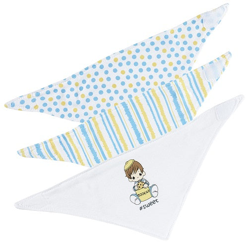 Set of Three Triangle Bibs, Blue/Yellow by Precious Moments