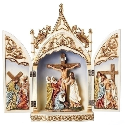 Roman Crucifix Triptych Scene