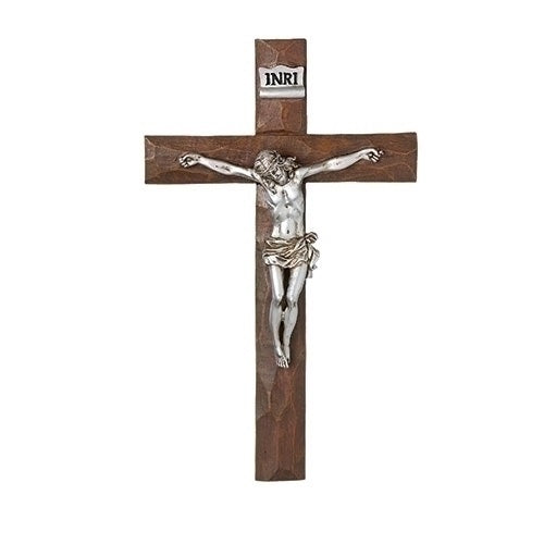 Roman 11.5" H Silver Crucifix