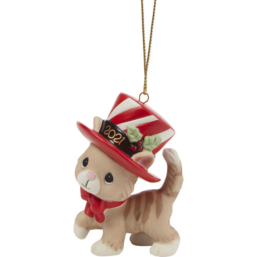 We Wish You A Meow-y Christmas 2021 Dated Cat Ornament