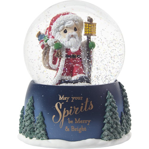 Que vos esprits soient joyeux et lumineux Boule à neige musicale annuelle du Père Noël