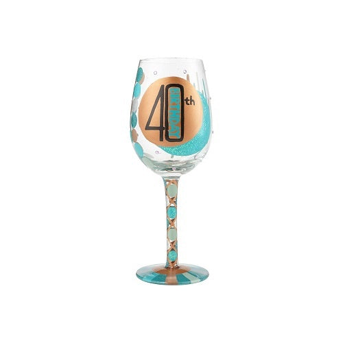 Lolita Wine Glass 40th Birthday - Ria's Hallmark & Jewelry Boutique
