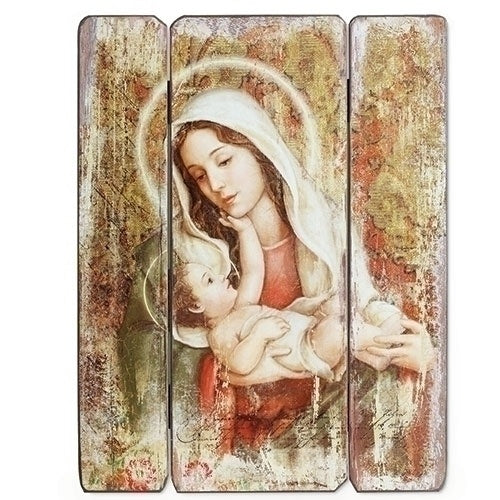 Plaque murale romaine de la Vierge à l'Enfant Jésus