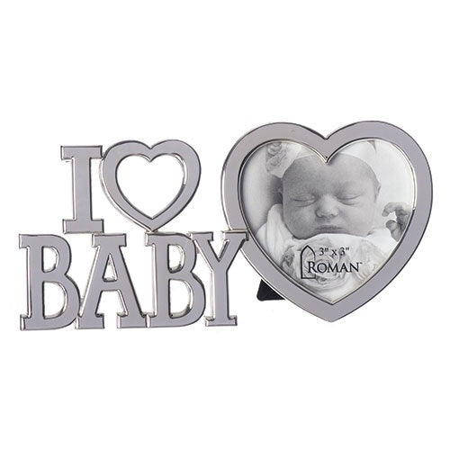 6.75"H I Heart Baby Frame Holds 3X3 - Ria's Hallmark & Jewelry Boutique