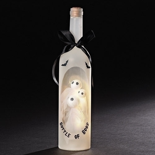 Bottle of Boos Ghosts Light Up LED Wine Bottle Halloween Tabletop