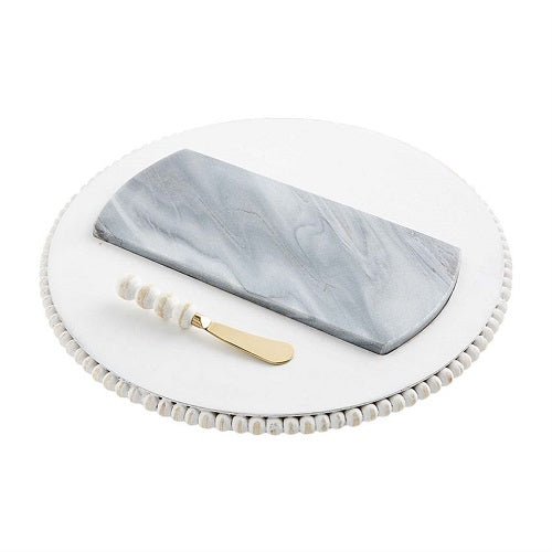 Mud Pie Bead and Marble Serving Board with Spreader