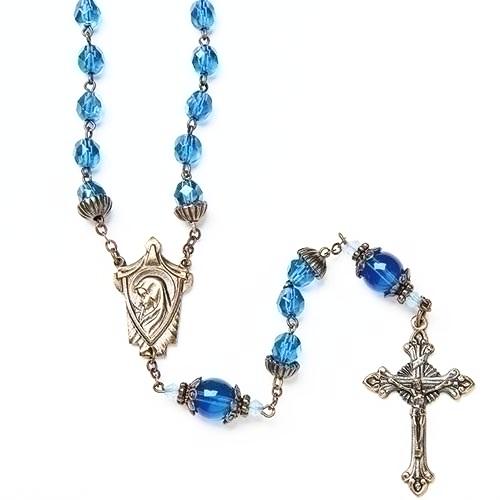 Baroque Rosary 2 Piece Set Sapphire Blue