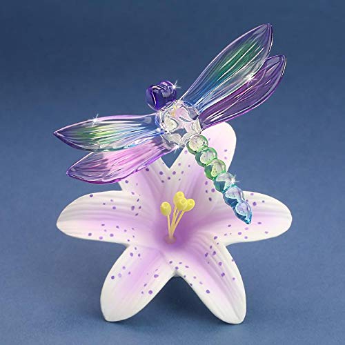 Glass Baron Dragonfly Large Porcelain Lavender Lily