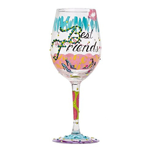Lolita Wine Glass "Best Friends Always" - Ria's Hallmark & Jewelry Boutique