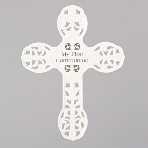 Communion Decorative White Porcelain Wall Cross by Roman