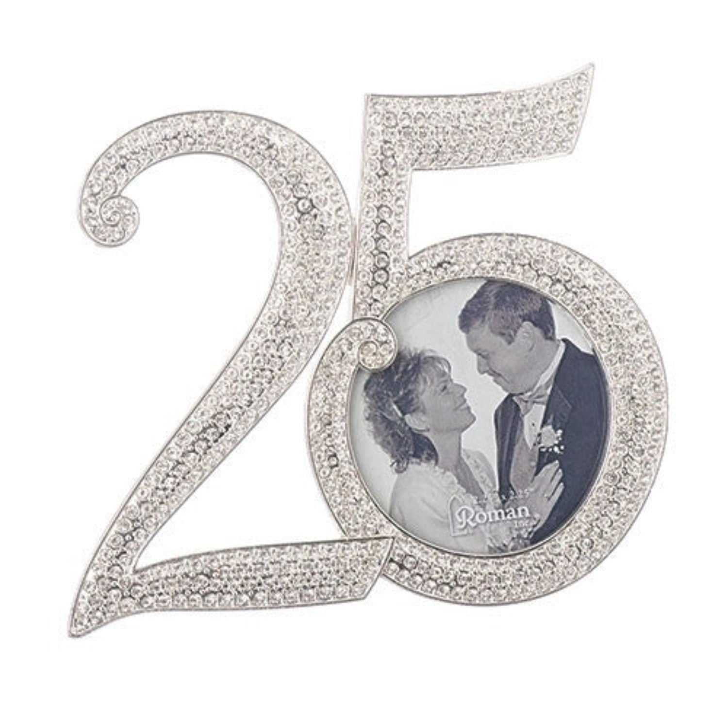 Roman 25th Rhinestone Frame by Caroline Collection