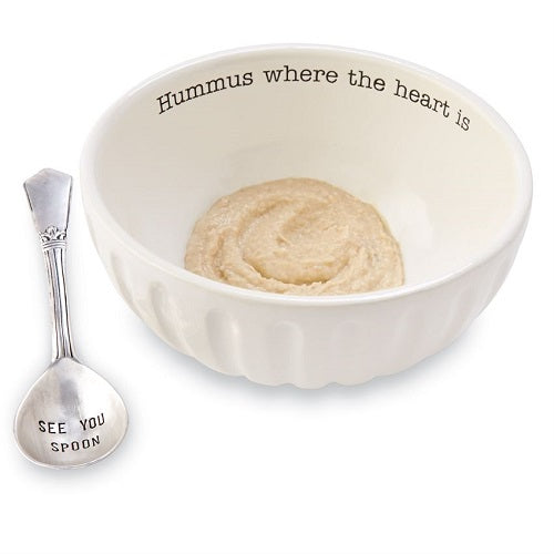 Mud Pie Hummus Bowl and Spoon Set