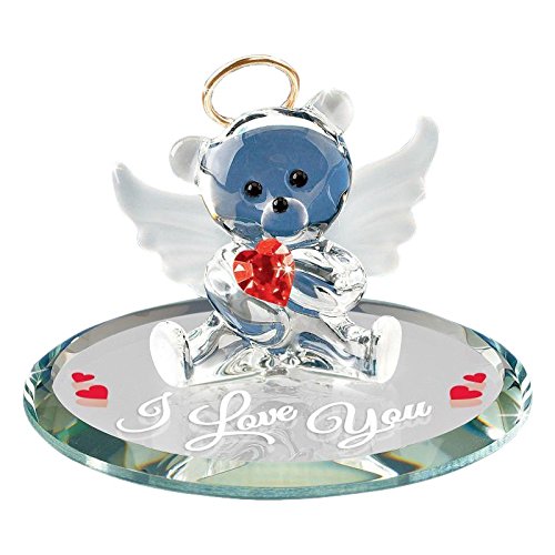 Glass Baron Angel Bear with Red Heart Figurine