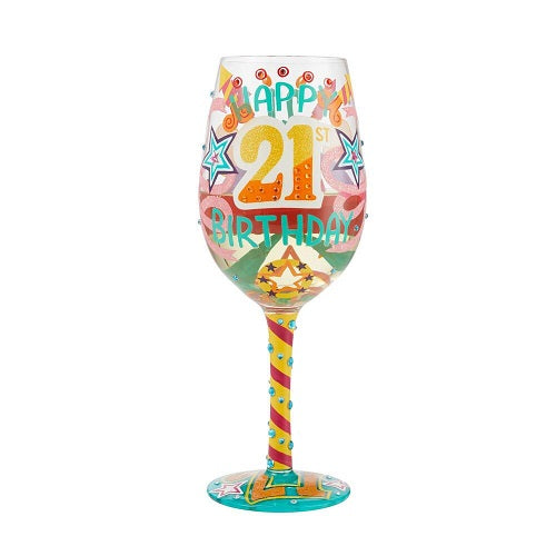 Lolita "Happy 21st Birthday" Wine Glass