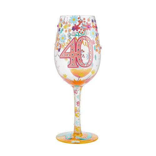 Lolita Wine "Happy 40th Birthday" Glass