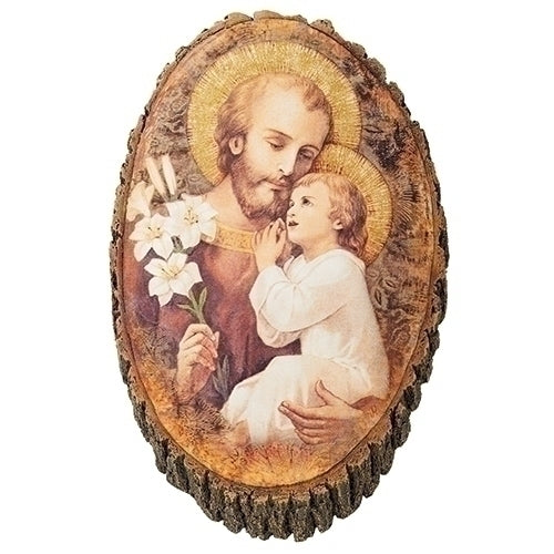 Plaque murale Saint Joseph et l'Enfant par Roman