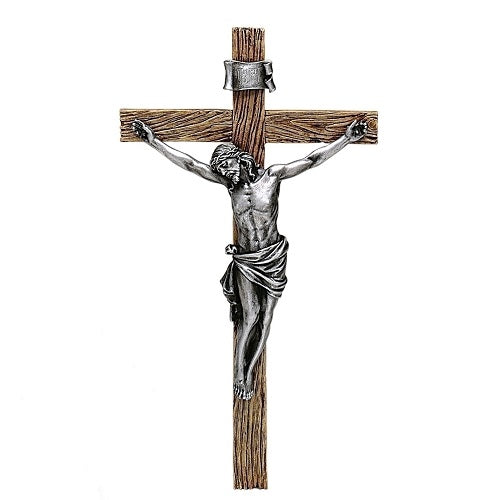 Joseph's Studio Crucifix en argent antique 8,5" H