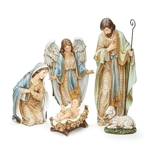 Roman 21.75" 5PC ST Adorned Holy Family With Angel, Lamb