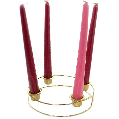 Roman Metal Christmas Advent Wreath Candleholder with Candles