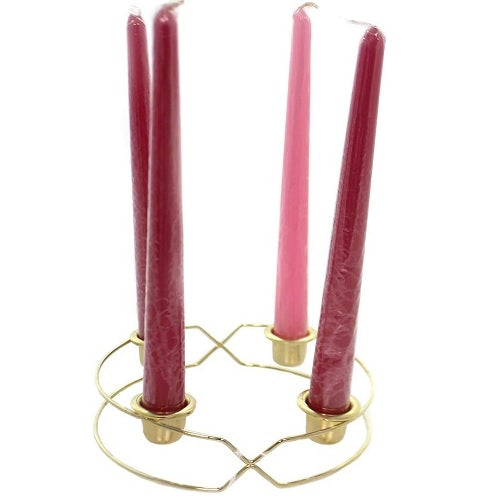 Roman Metal Christmas Advent Wreath Candleholder with Candles