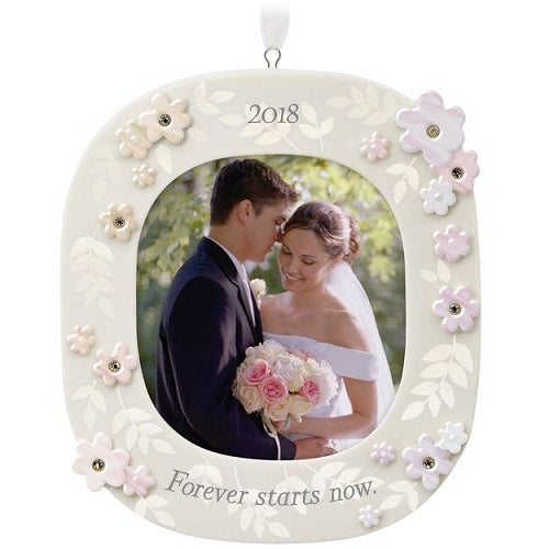 Forever Starts Now Wedding 2018 Porcelain Photo Ornament