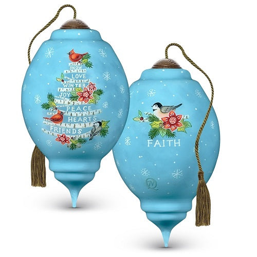 NeQwa Art Peace In Our Hearts, Hand-Painted Glass Ornament