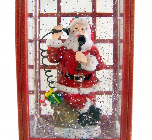 Cabine téléphonique à confettis à LED romaine avec ventilateur et Père Noël