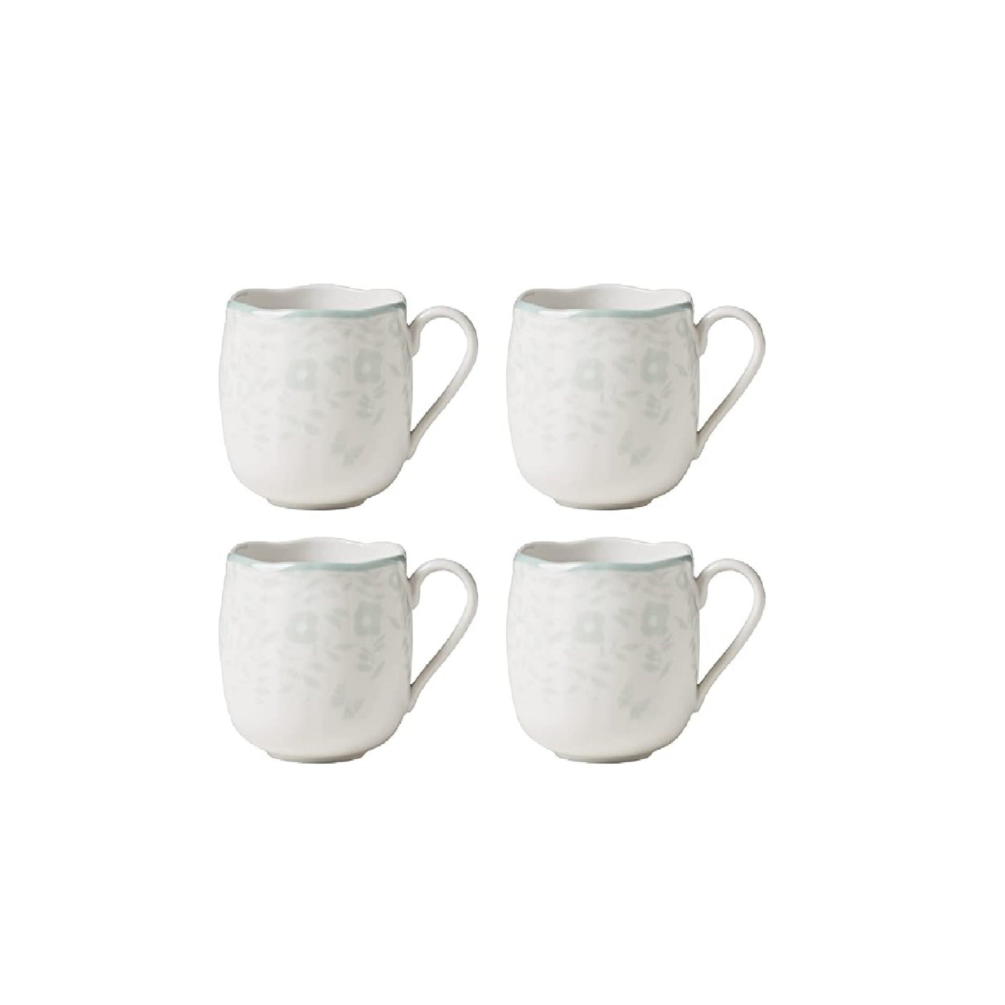 Butterfly Meadow Cottage sage 4-Piece Mugs