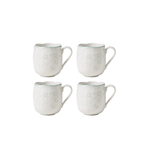 Butterfly Meadow Cottage sage 4-Piece Mugs