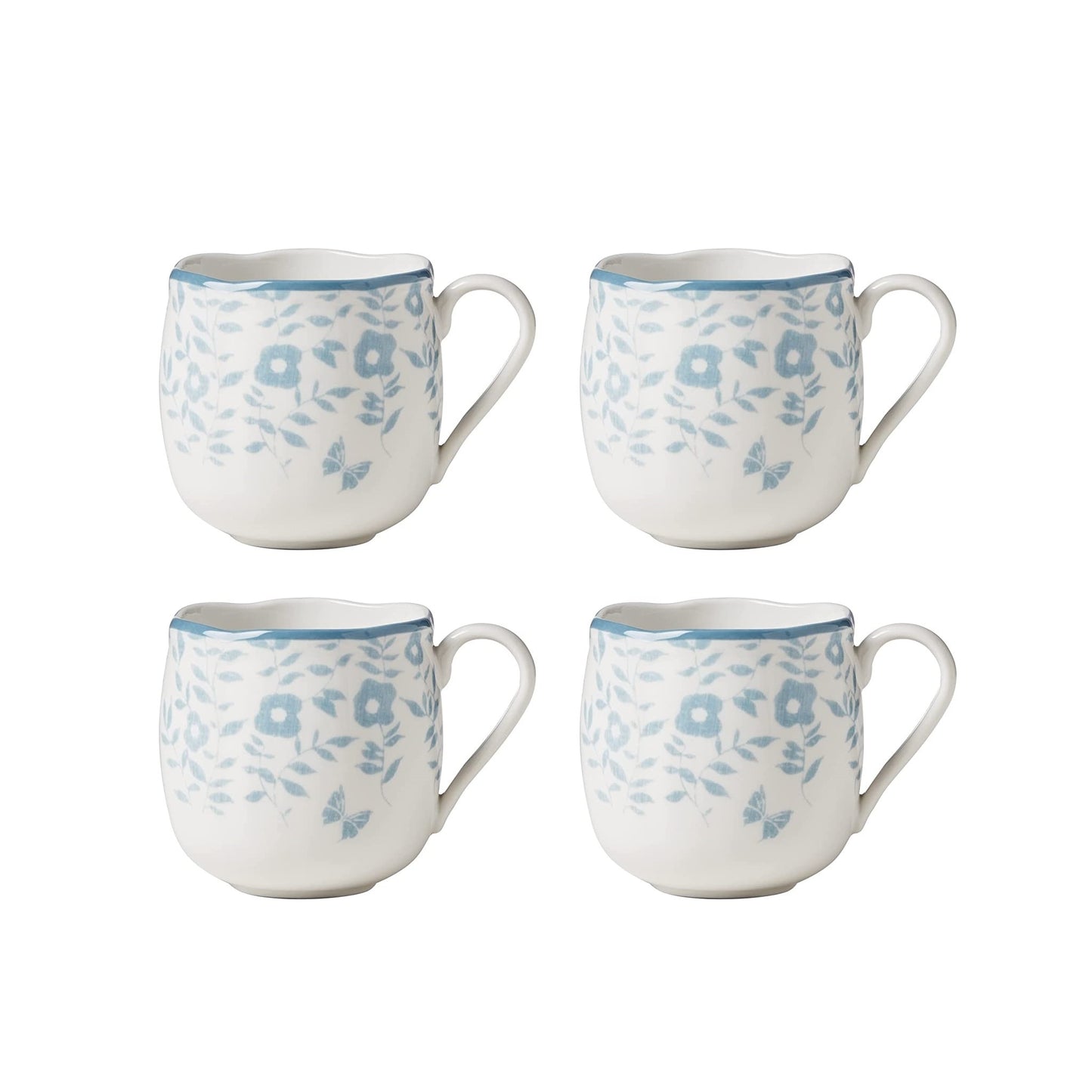 Tasses 4 pièces Butterfly Meadow Cottage bleuet par Lenox 