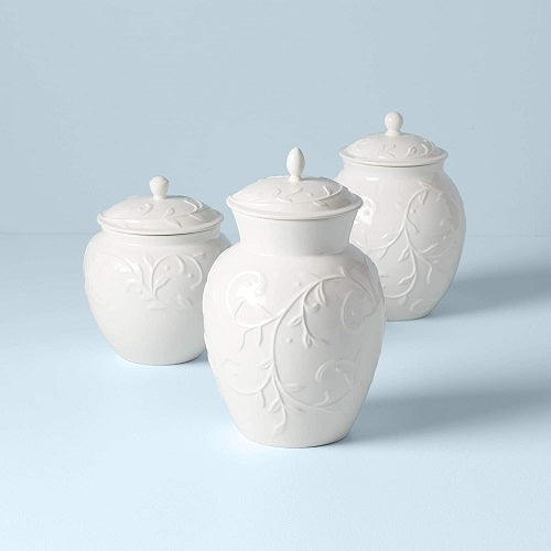 Opal Innocence Carved 3-Piece Canisters by Lenox