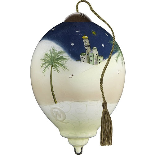 Silent Night, Holy Night, Hand-Painted Glass Ornament