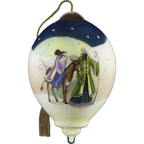 Silent Night, Holy Night, Hand-Painted Glass Ornament