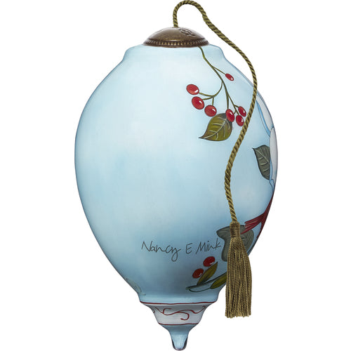 Winter Song, Hand-Painted Glass Ornament