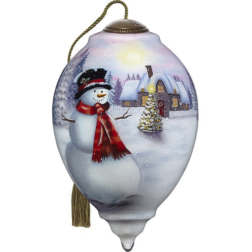 All Spruced Up For Christmas, Hand-Painted Glass Ornament