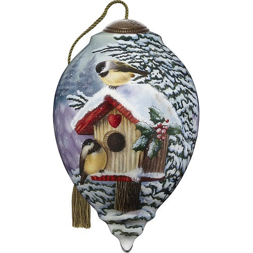 NeQwa "All Hearts Come Home" Hand-Painted Glass Ornament