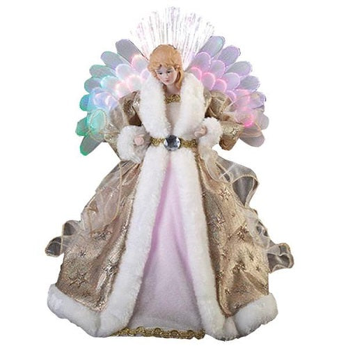 Roman LED Angel Christmas Tree Topper with Fiber Optic Wings