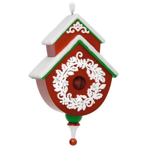 Red and Green Beautiful Birdhouse Ornament 2017