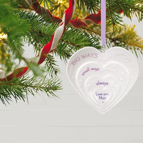 Ornament 2021, Love You, Mom Hearts, Porcelain