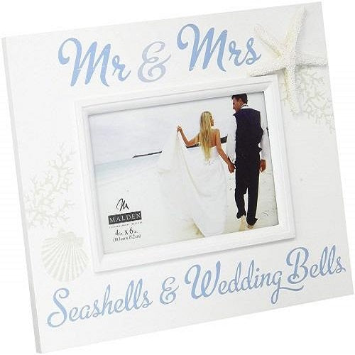 Malden Mr. & Mrs. Seashells Wedding Picture Frame
