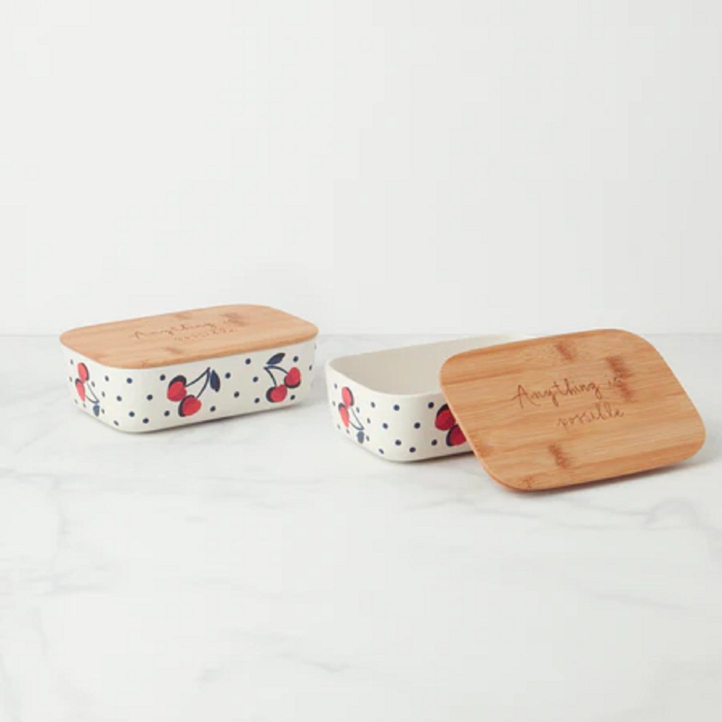 Kate Spade New York Vintage Cherry Dot Container, Set of 2
