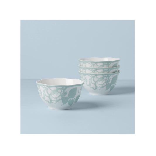 Sage Butterfly Meadow Cottage Rice Bowls 4-Piece Set by Lenox